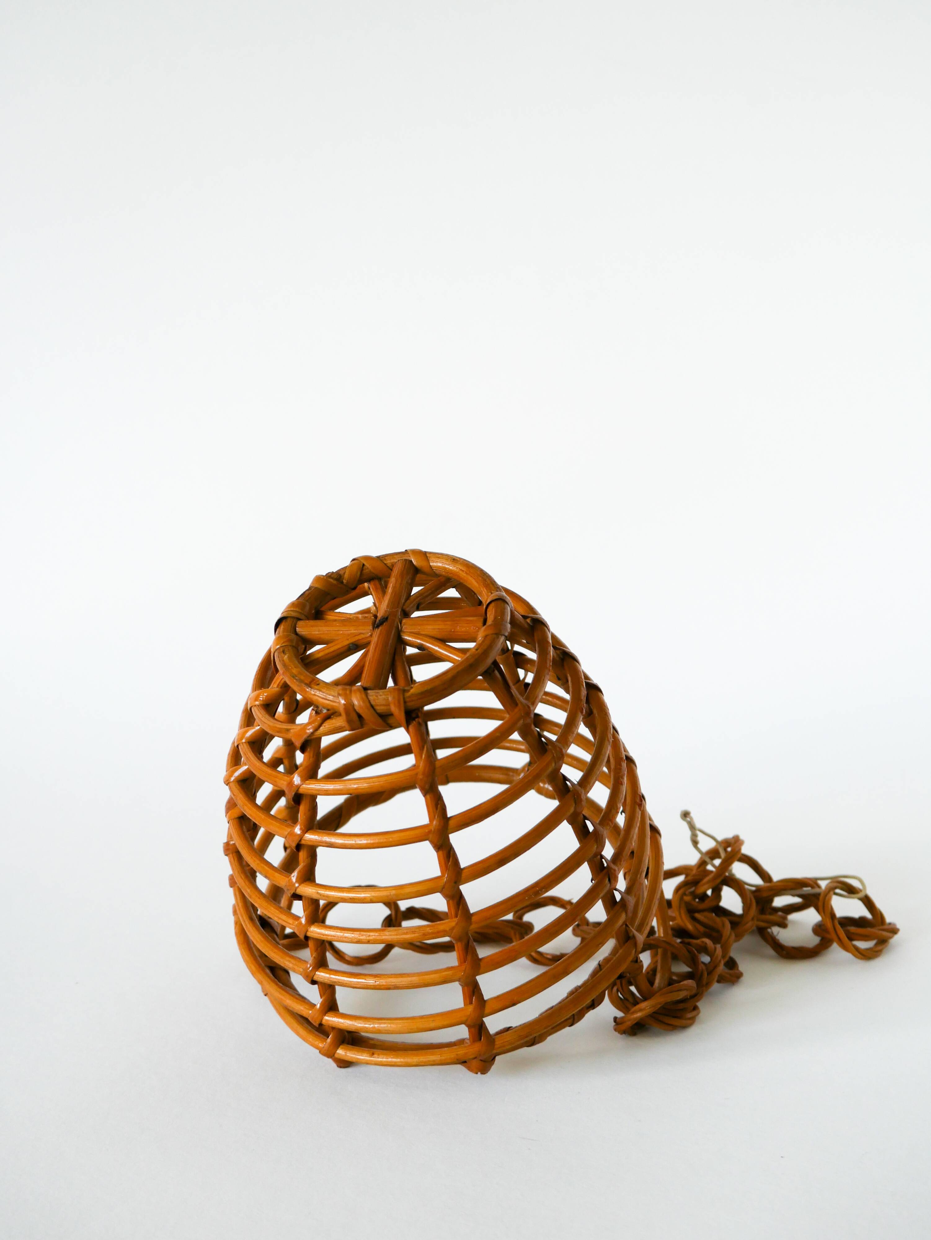 Cache-pot en bois et bambou à suspendre, 1950