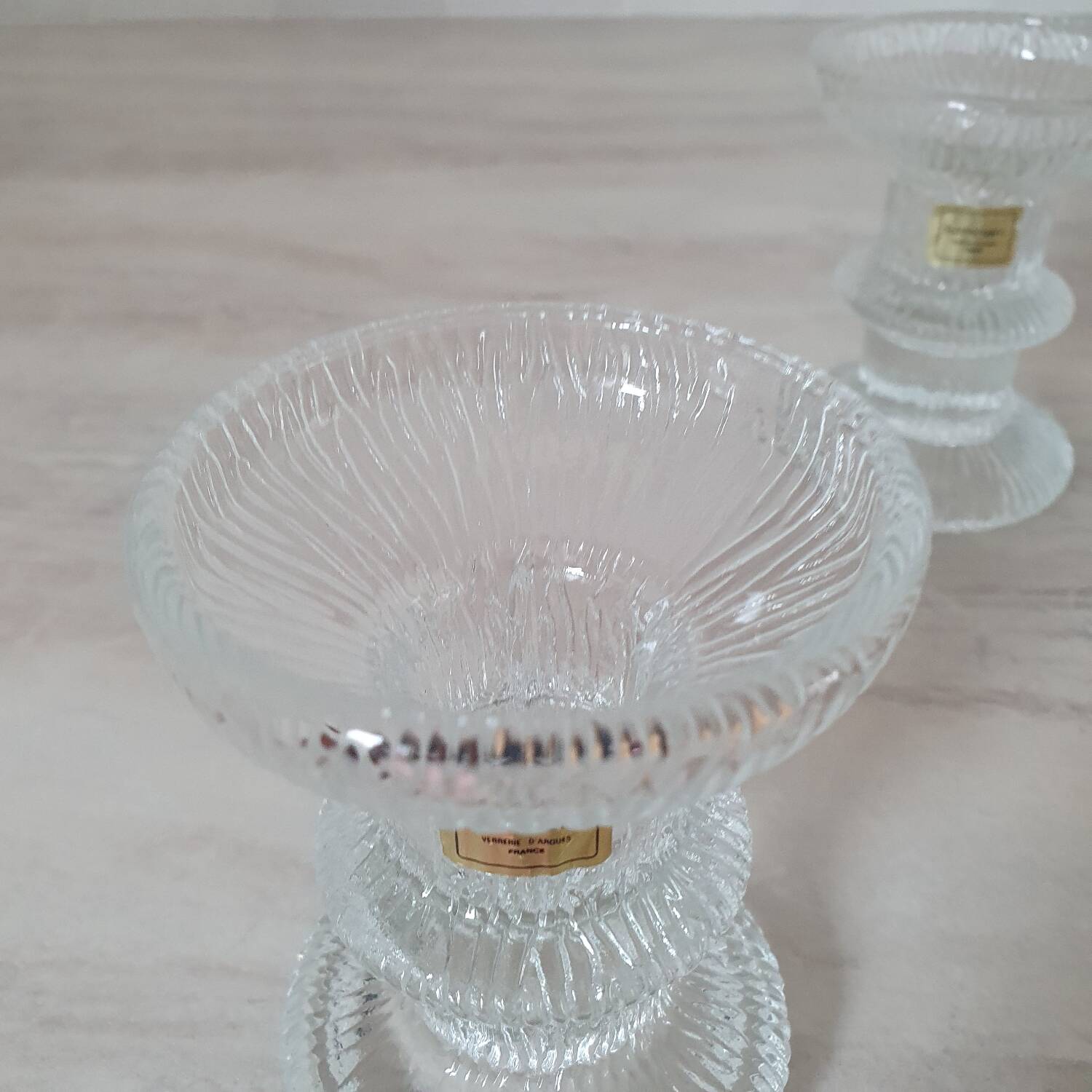 Duo de bougeoir en verre Luminarc style Timo Sarpaneva