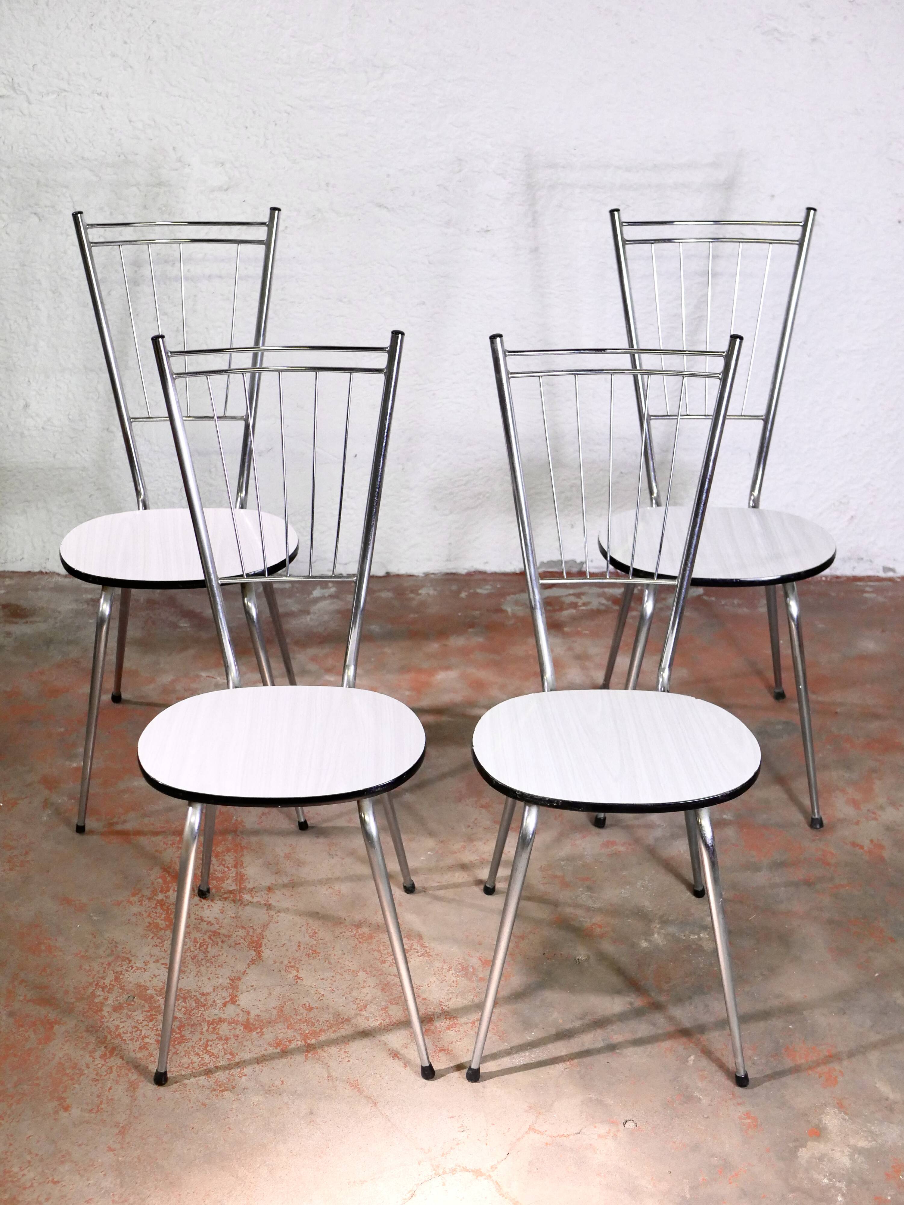 Series of 4 formica chairs