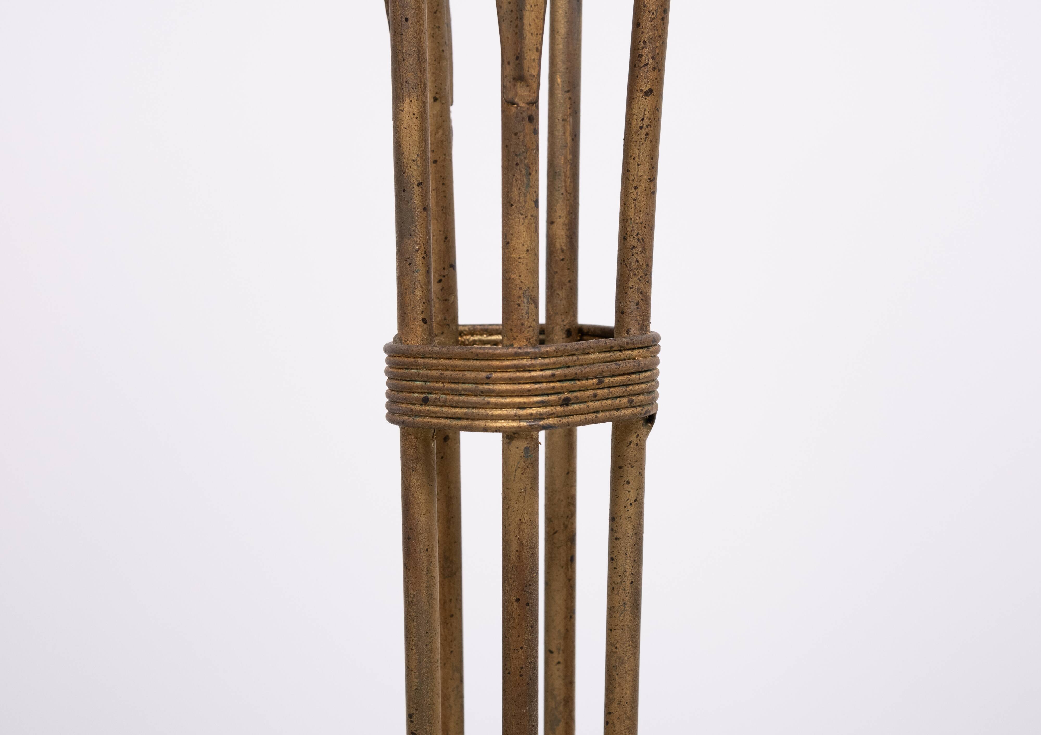 Hollywood Regency Gold flower shaped floor lamp 1980s