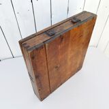 Large wooden box varnished vintage storage