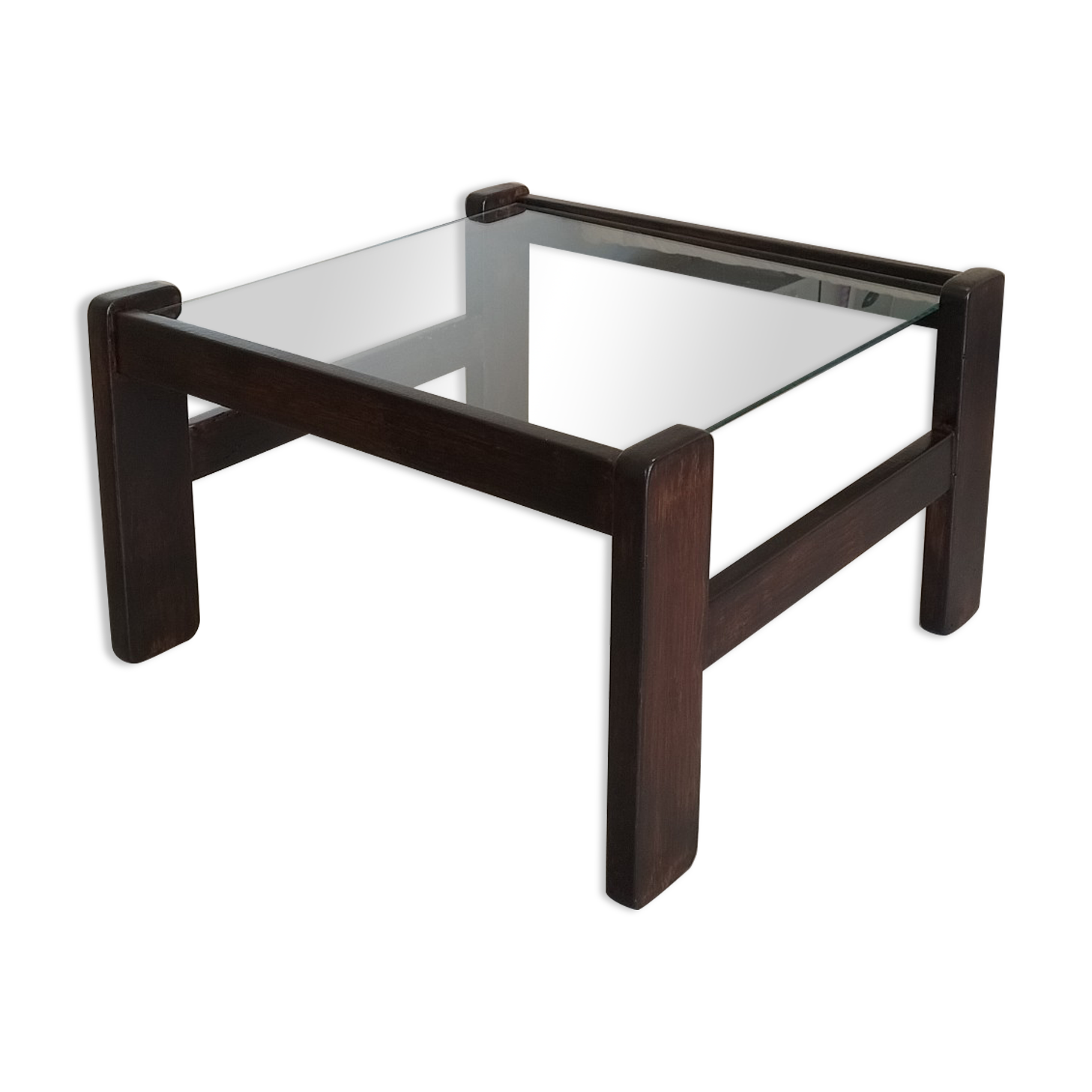 Wood and glass coffee table