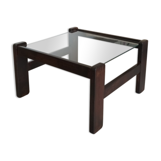 Wood and glass coffee table
