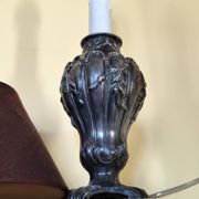 Art Nouveau pewter lamp base - faux candle