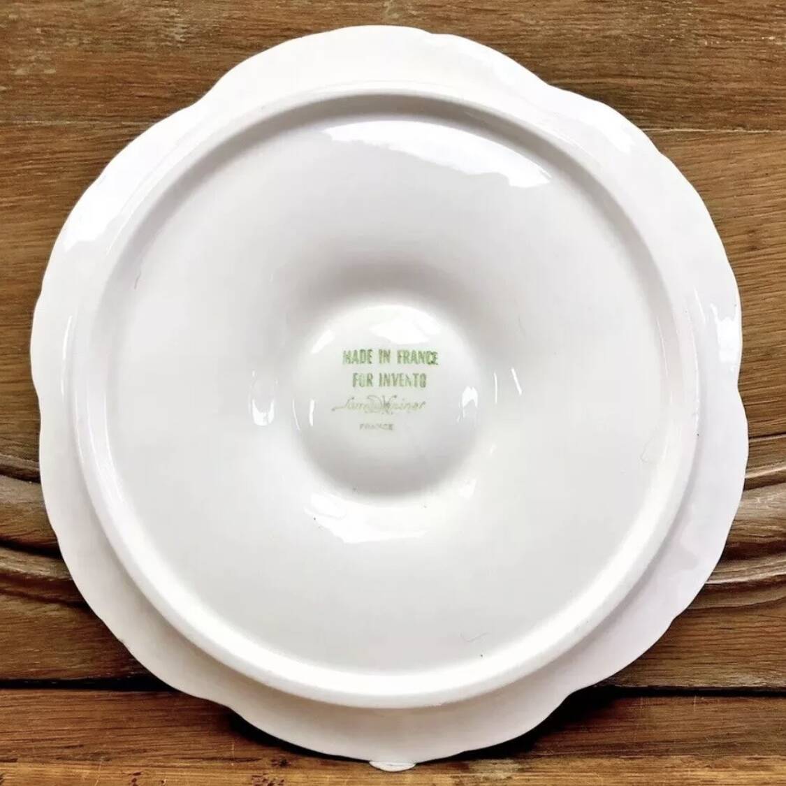 6 assiettes à huîtres blanche barbotine Sarreguemines