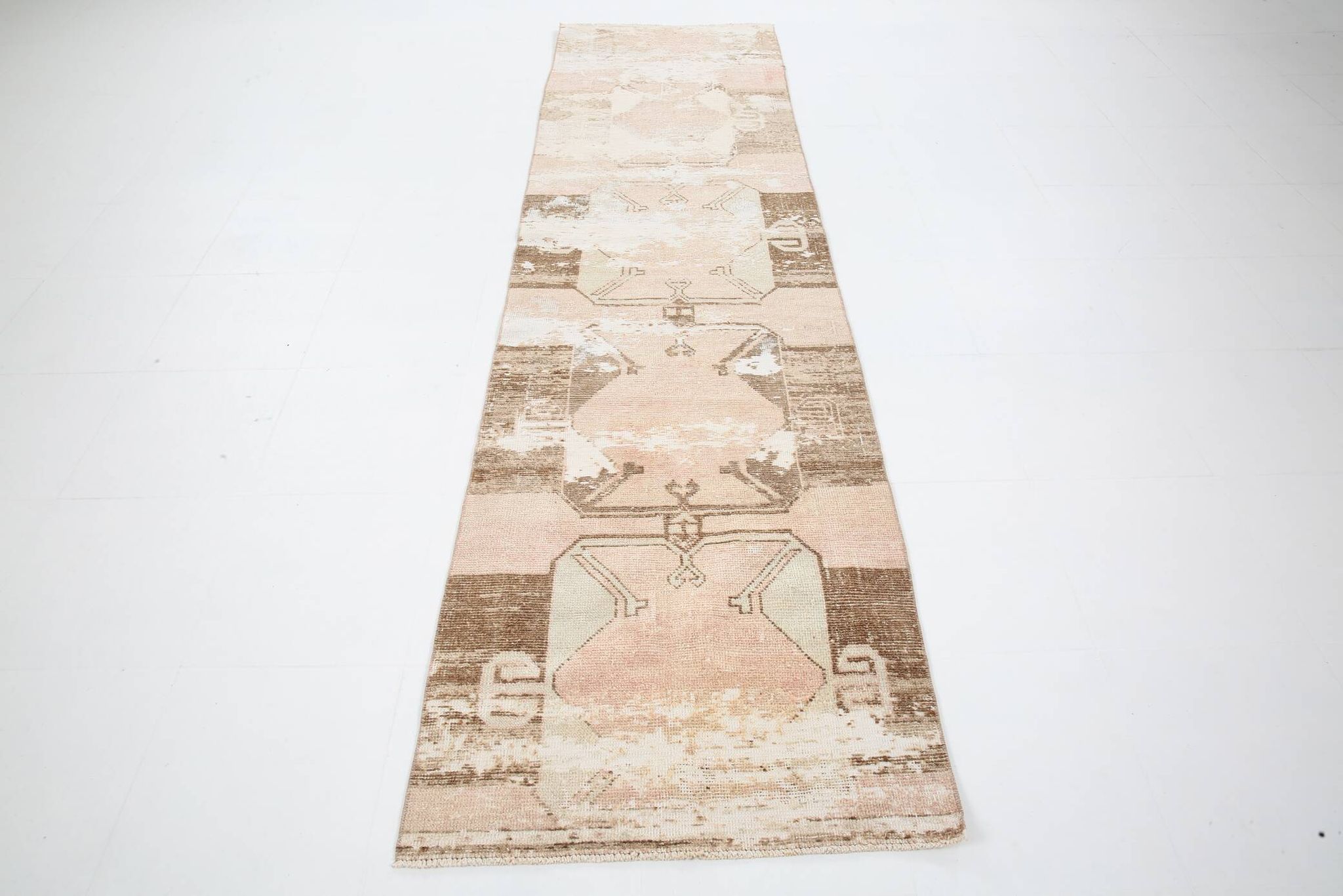 3x11 Rug For Kitchen Brown Beige Turkish Runner Rug, 86x325Cm SK 5286