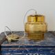 Vintage suspension lamp in electrified amber glass to nine