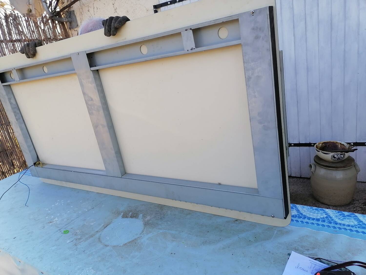 Large double mirrors 3 sconces brown smoked glass fontana arte style 1960 70