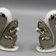 Ancienne paire de saliere sel poivre ecureil art deco porcelaine limoges 19