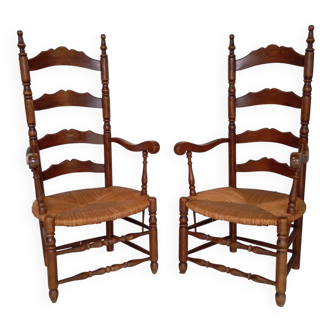 Pair of nursing or fireside armchairs