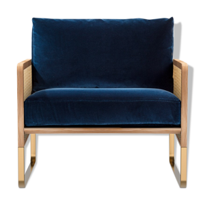 Fauteuil cannage Bleu