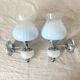 Paire d'appliques vintage tulipes en verre
