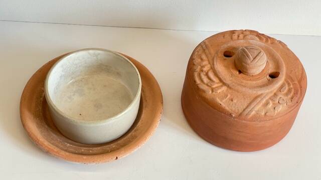 ART NOUVEAU Terracotta BUTTER DISH