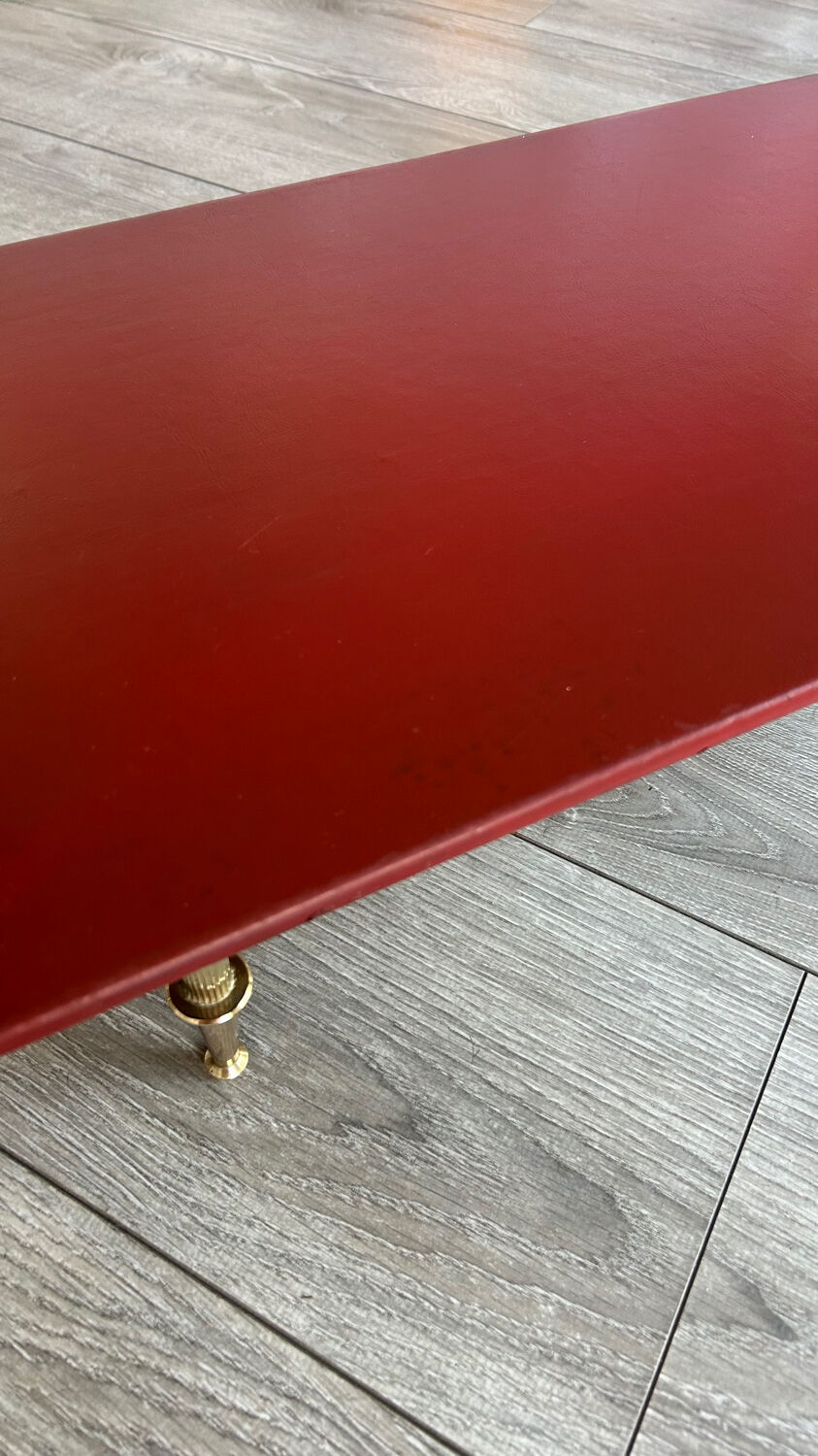 Vintage glass and brass coffee table