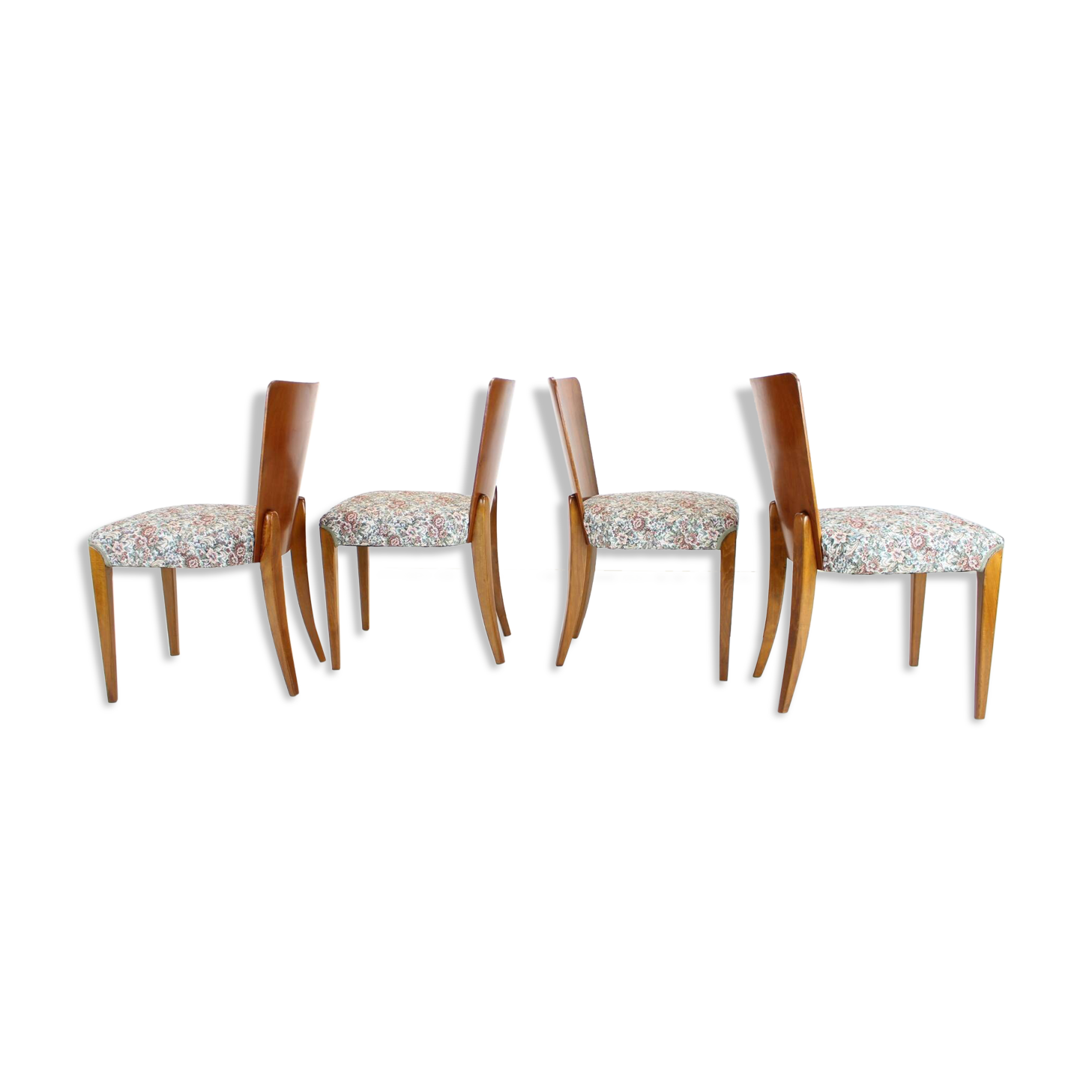 1950s Jindrich Halabala Dining Chairs H-214 for UP Závody, Set of 4