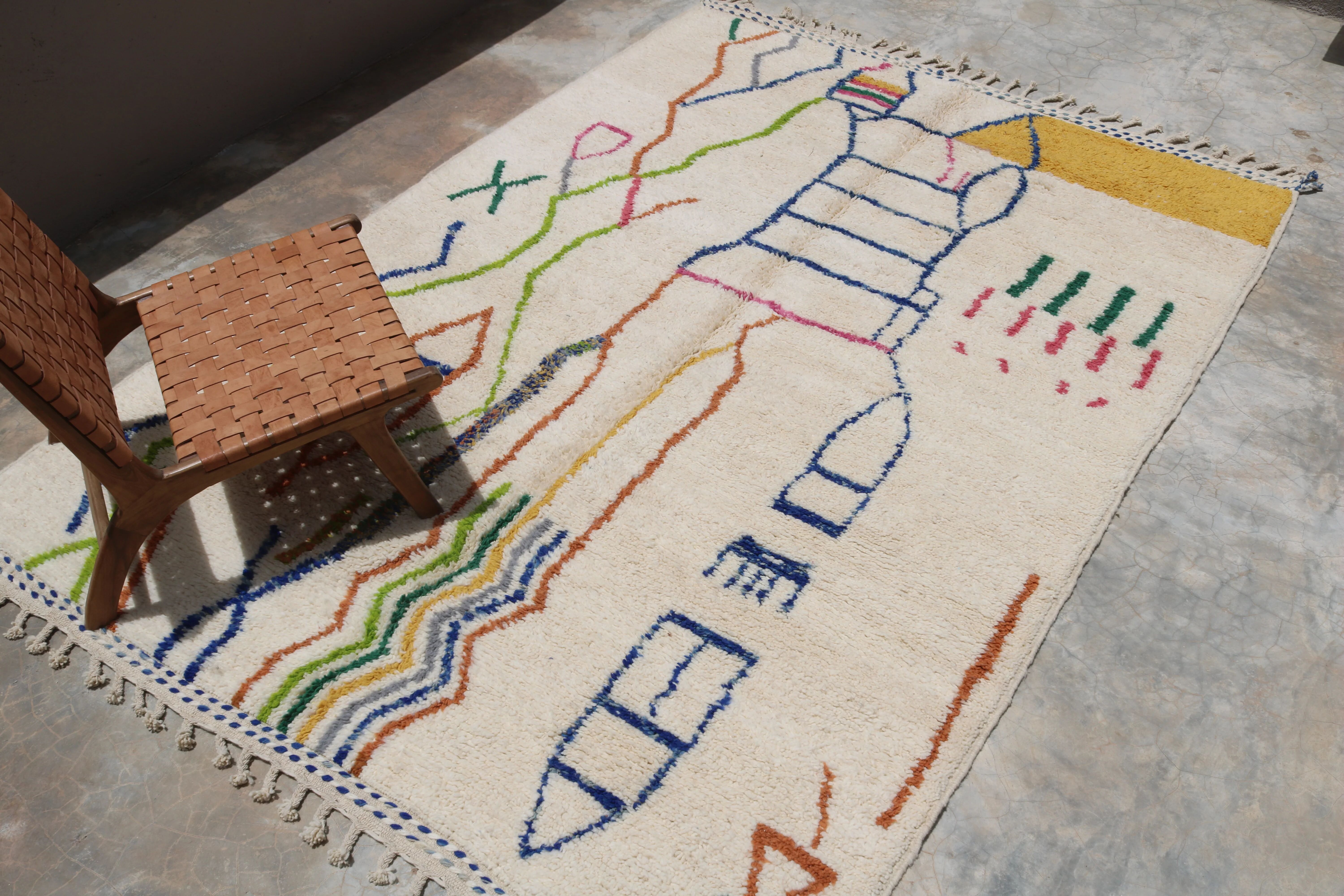 Large handmade colourful rug, 305 x 205 cm - G1082