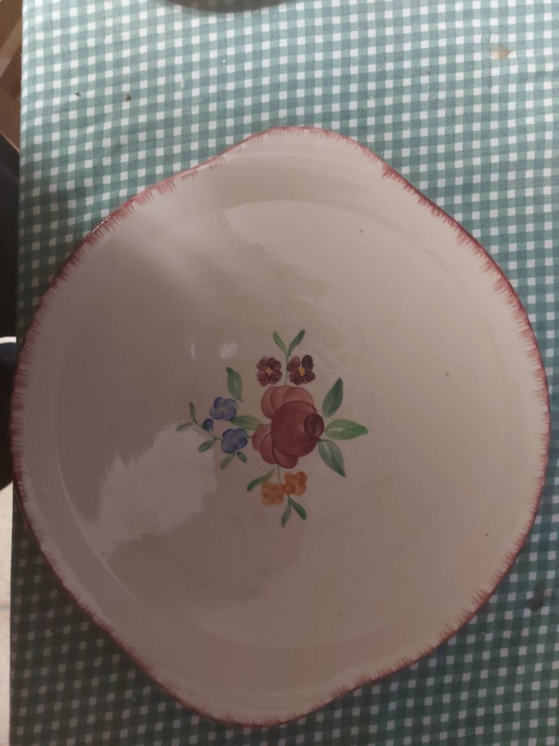 Vintage Longchamp earthenware soup tureen, dish and dessert plate set