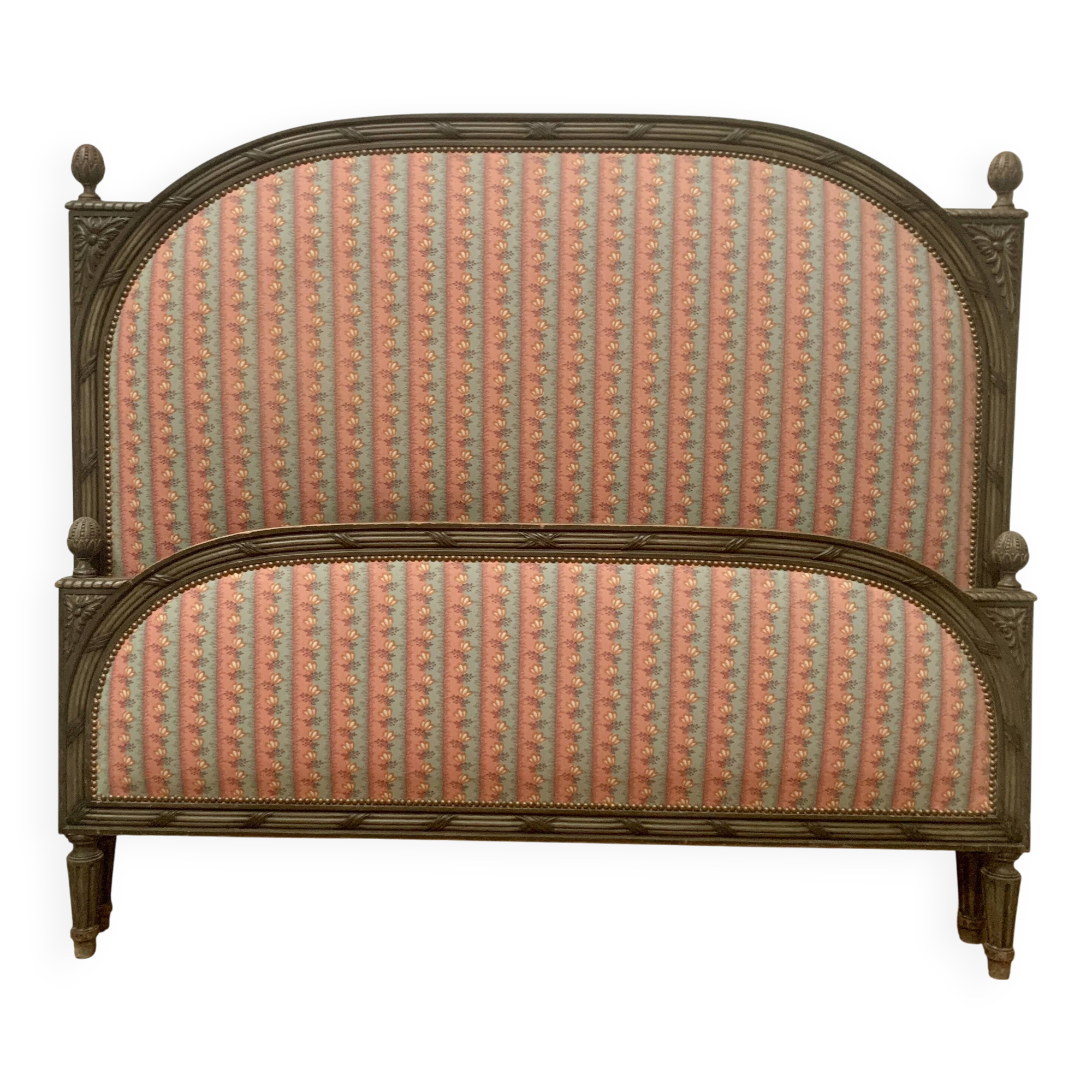 Louis XVI style bed in patinated beech, 20th century