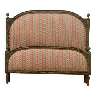 Louis XVI style bed in patinated beech, 20th century
