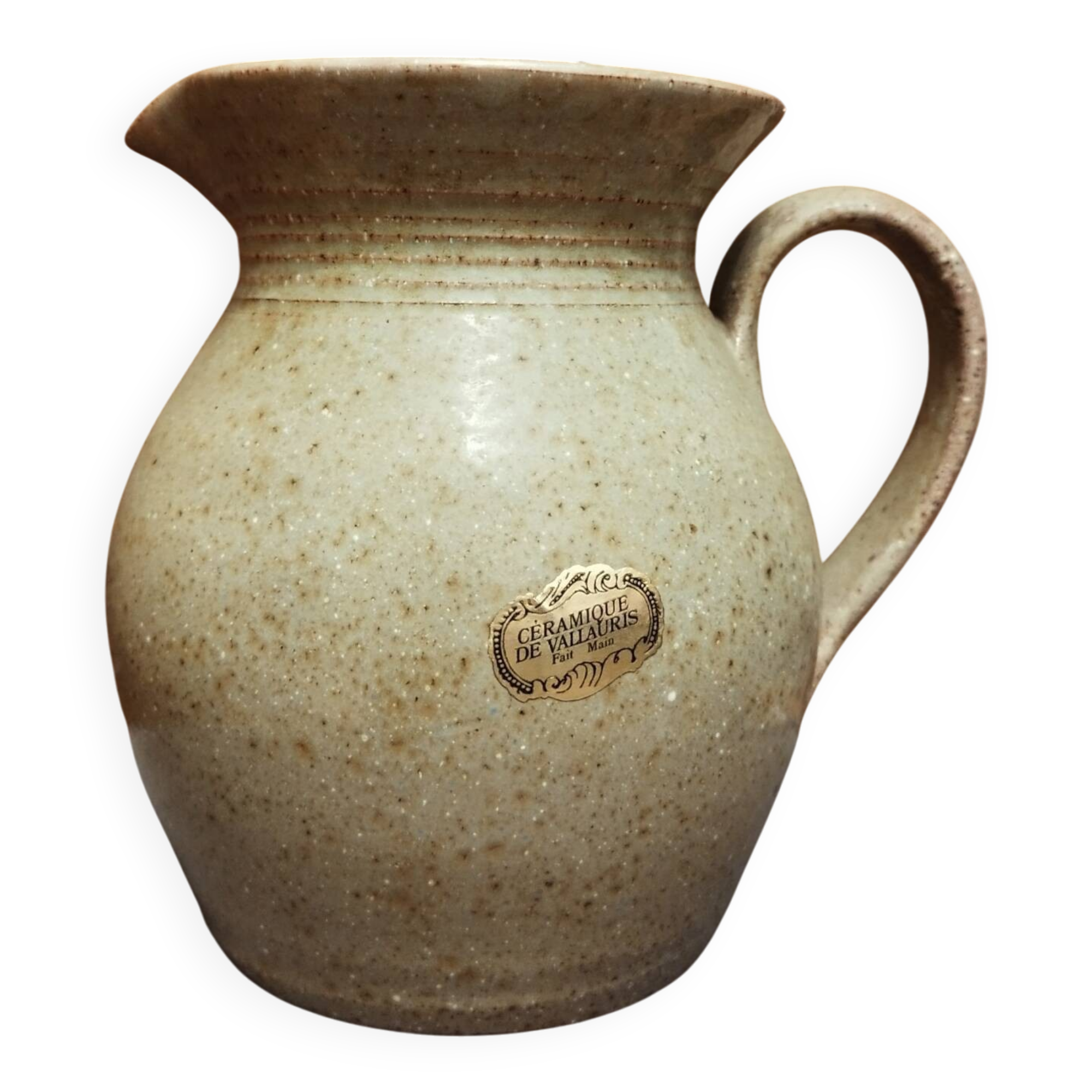 Pichet beige Vallauris fait main