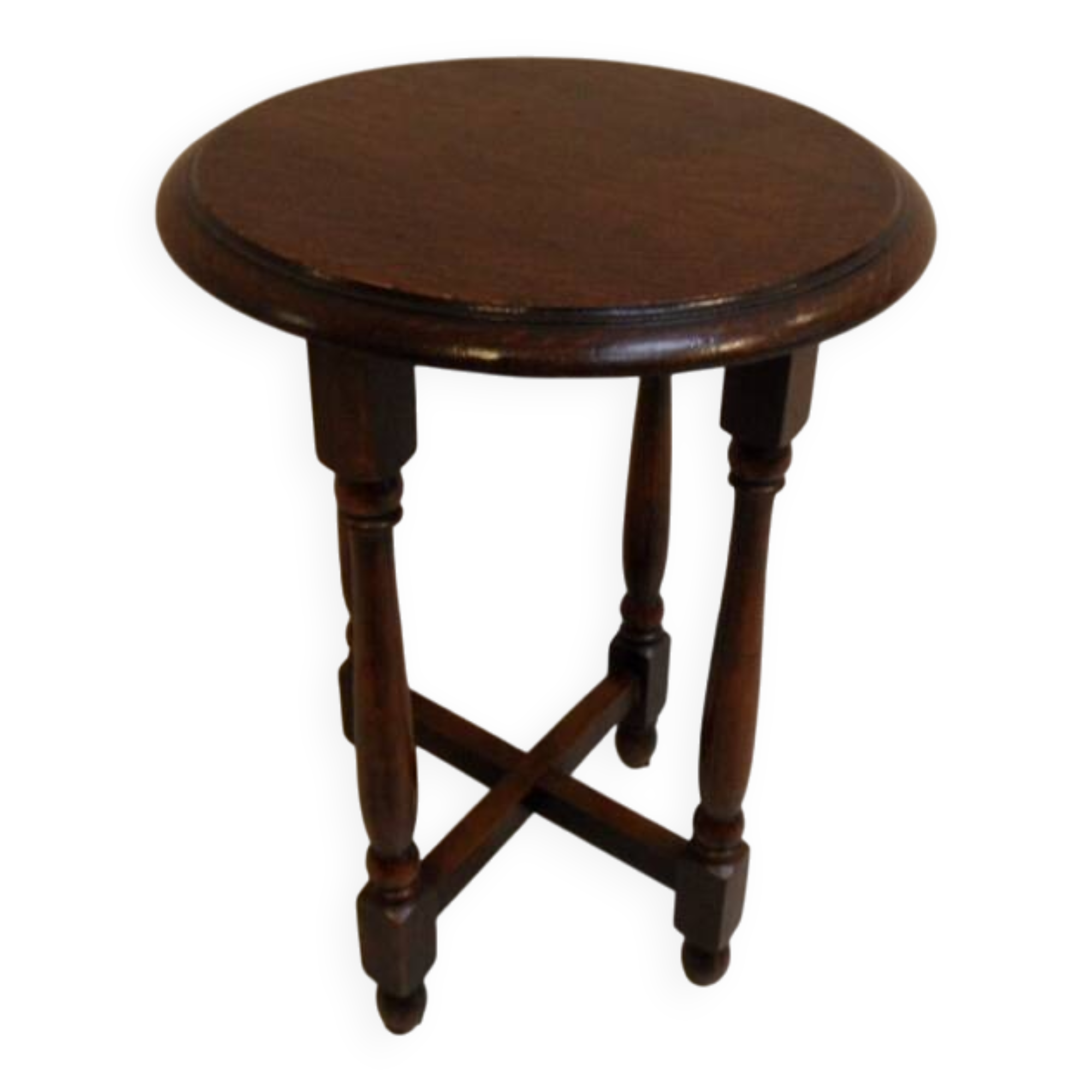 Vintage round oak sidetable