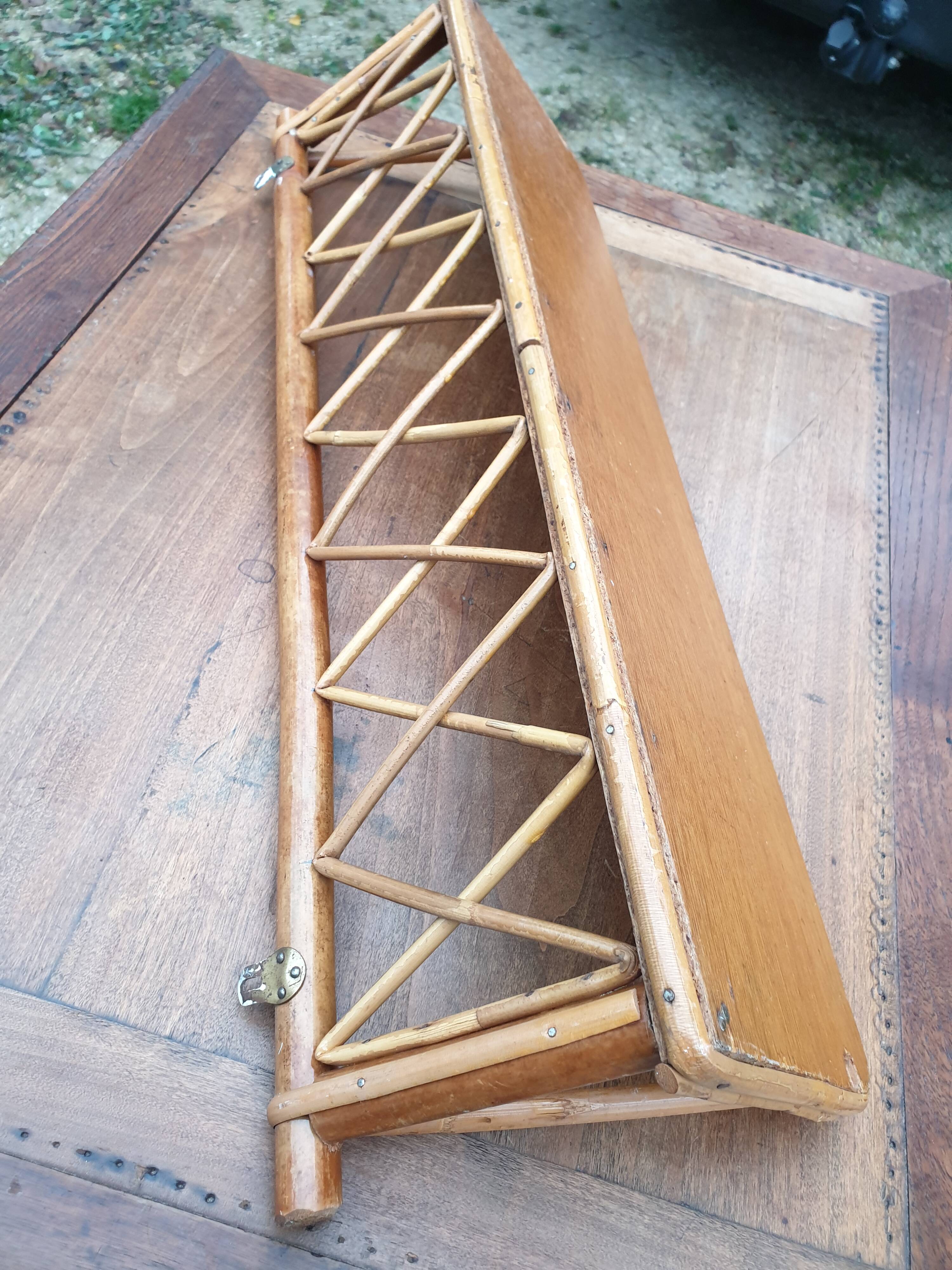 Sixties rattan wall shelf