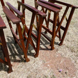 Lot of 6 foldable chairs in solid teak Roland Vlaemynck