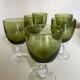 Set de 6 verres 1970 en verre bullé vert