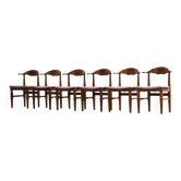 Ensemble vintage de 6 chaises de salle à manger en chêne massif de design danois des années 60, style Kjærnulf.