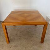 Old dining table with extension Scandinavian design from the 70s solid beech
