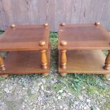 Pair of low wooden bedside tables