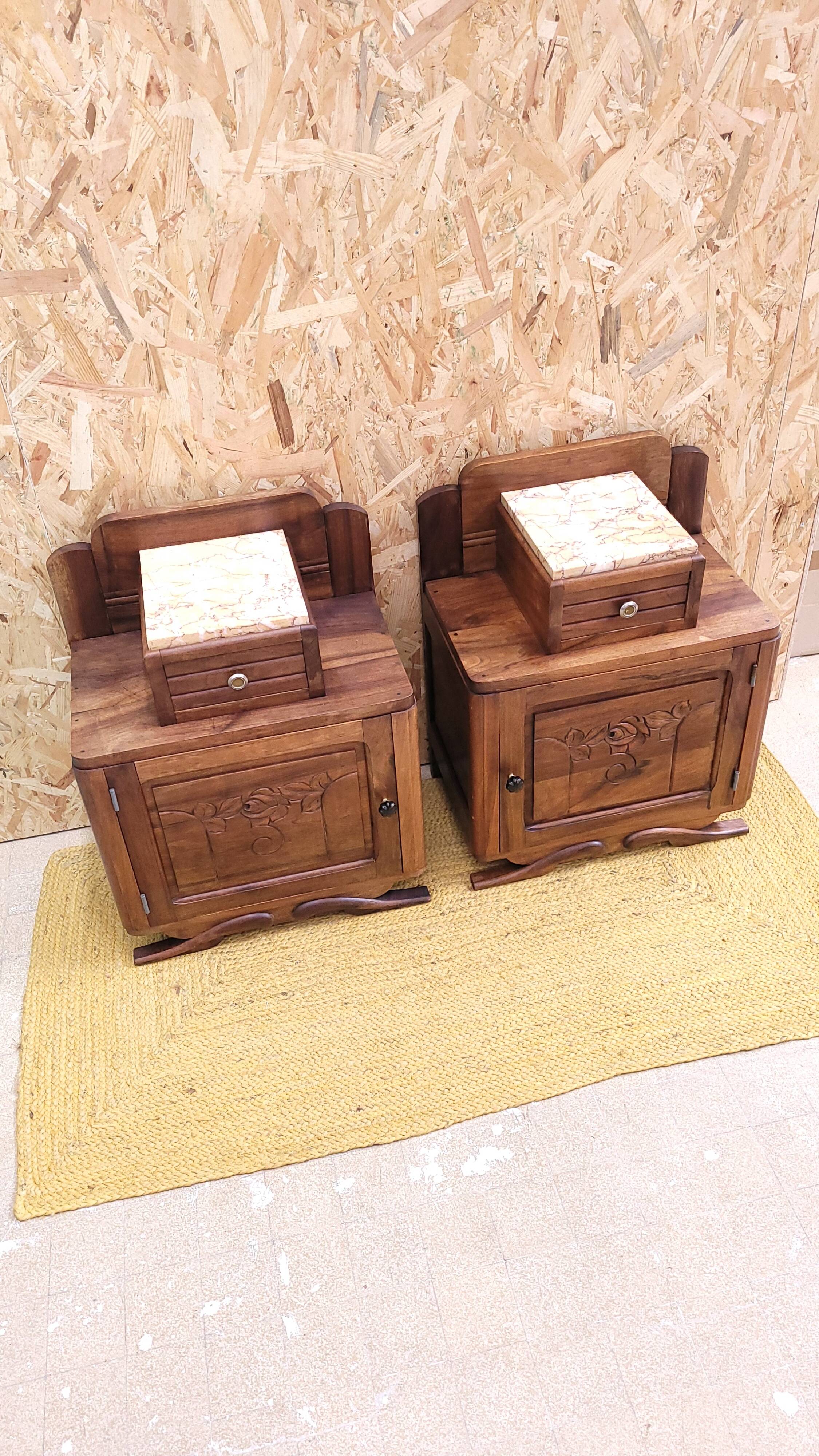 Pair of Art Deco bedside tables