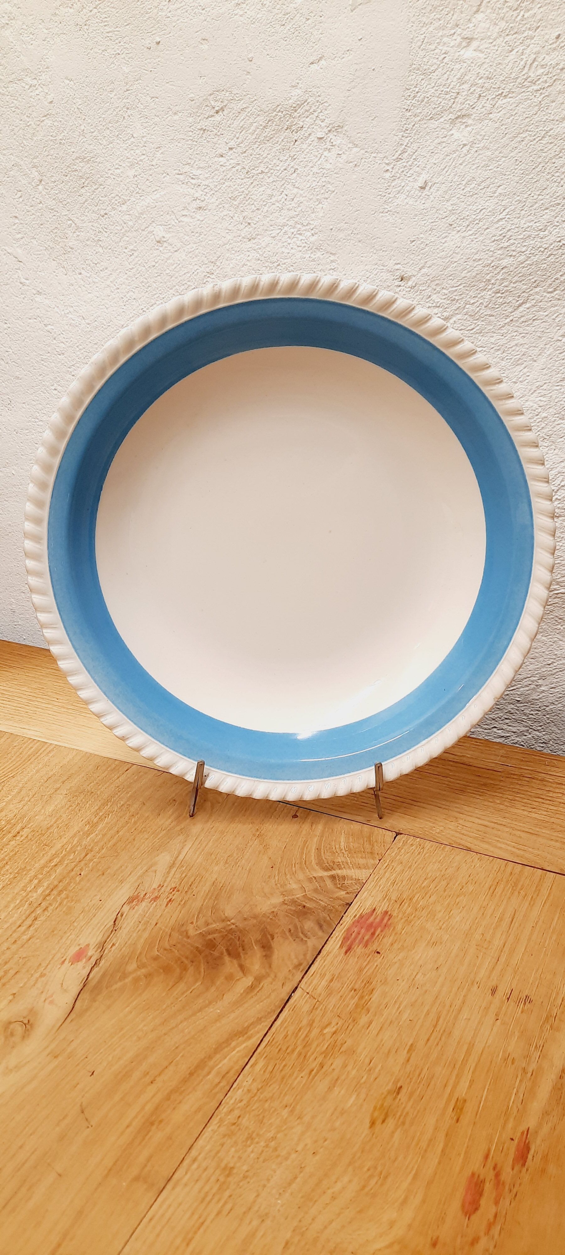 Serving dish Badonviller azure blue