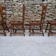 Brutalist oak chairs