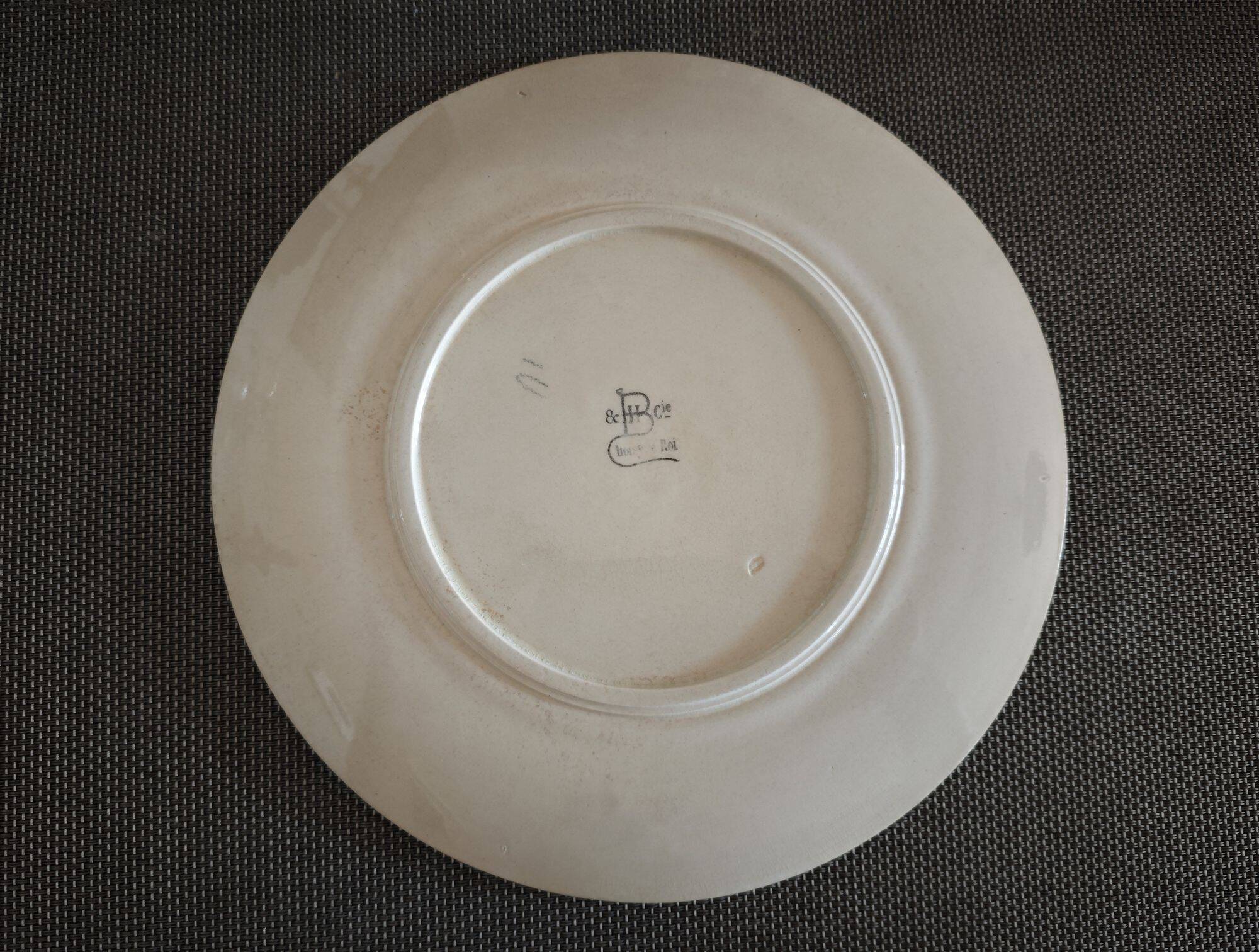 Fine earthenware plate HB & Cie Choisy le Roi - Late 19th century