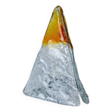 “Pyramid” lamp by Mazzega, orange frosted Murano glass, Italy, 1970