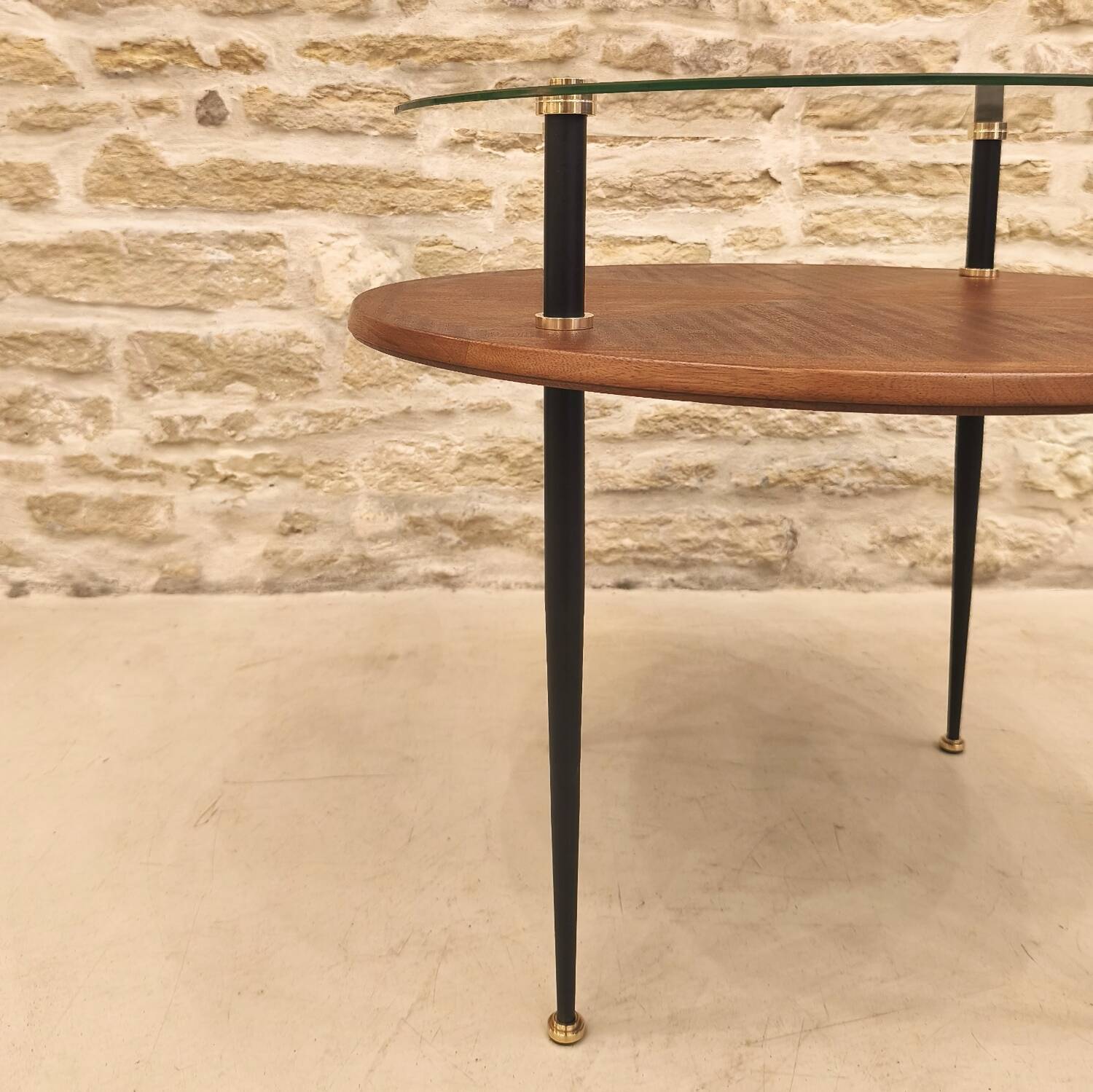 Two-tier side table, Italian work, 1950.