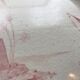 6 vintage pink Shabby dessert plates seen from the east