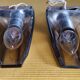 Pair of vintage design double fires smoked glass