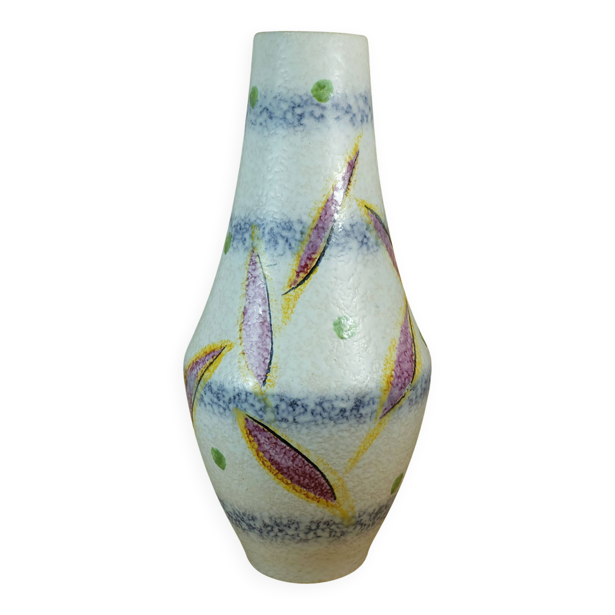 vase de sol Scheurich des années 60, modèle 537-52, motif abstrait du milieu du siècle