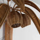 Pair of large "coconut/palm" wall lights in rattan