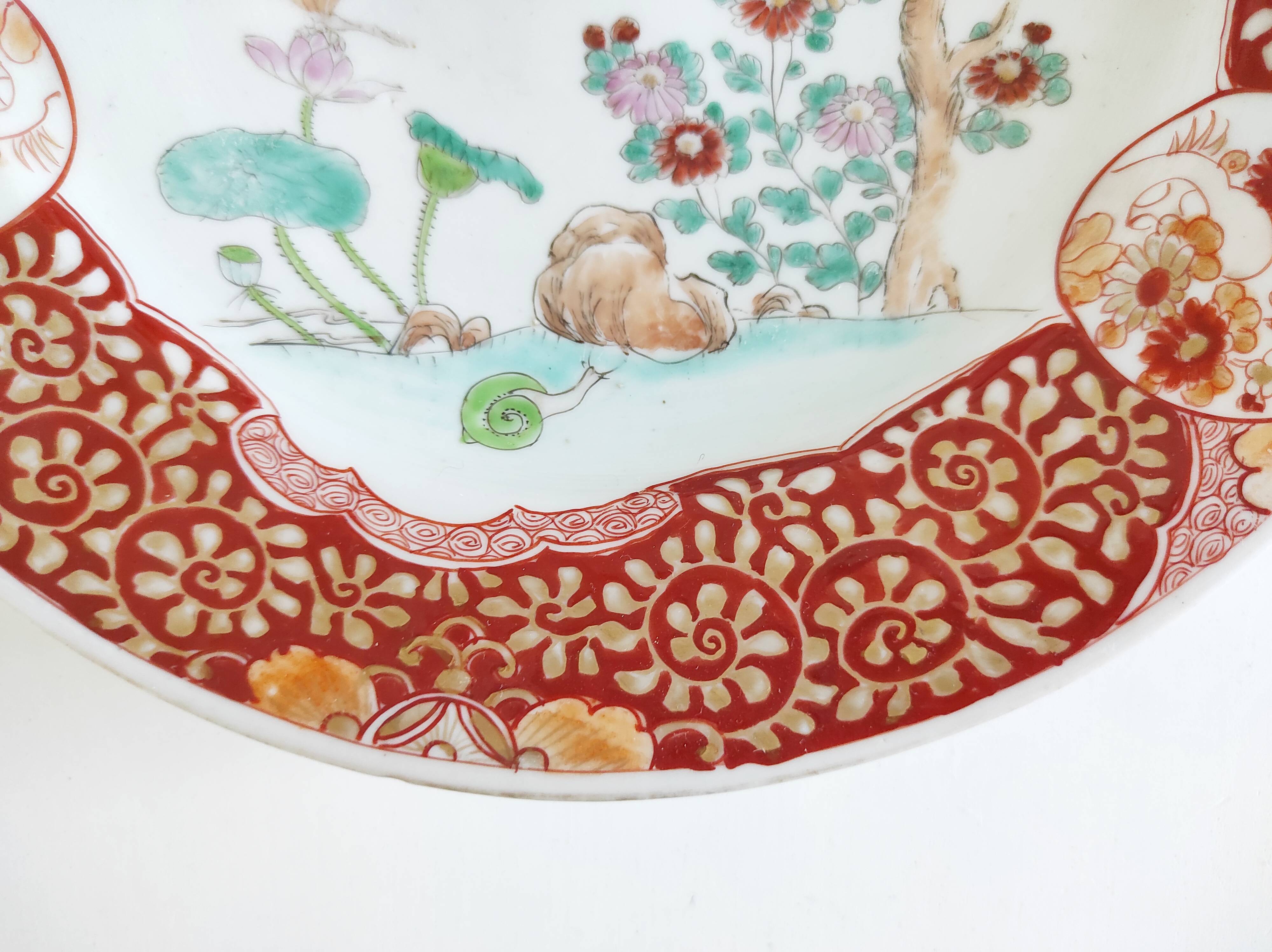 Japanese plate circa 1900 birds and insects