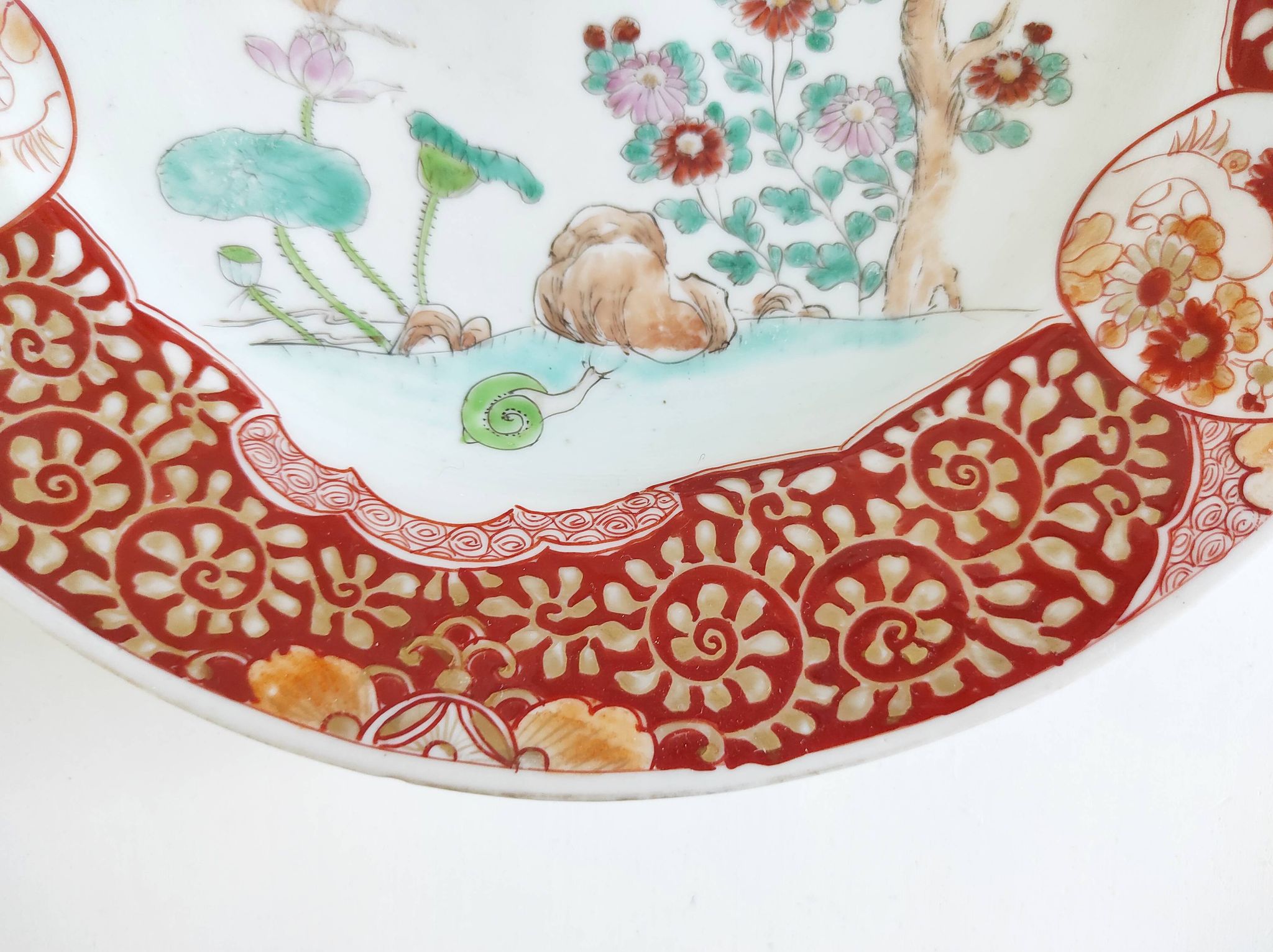 Japanese plate circa 1900 birds and insects