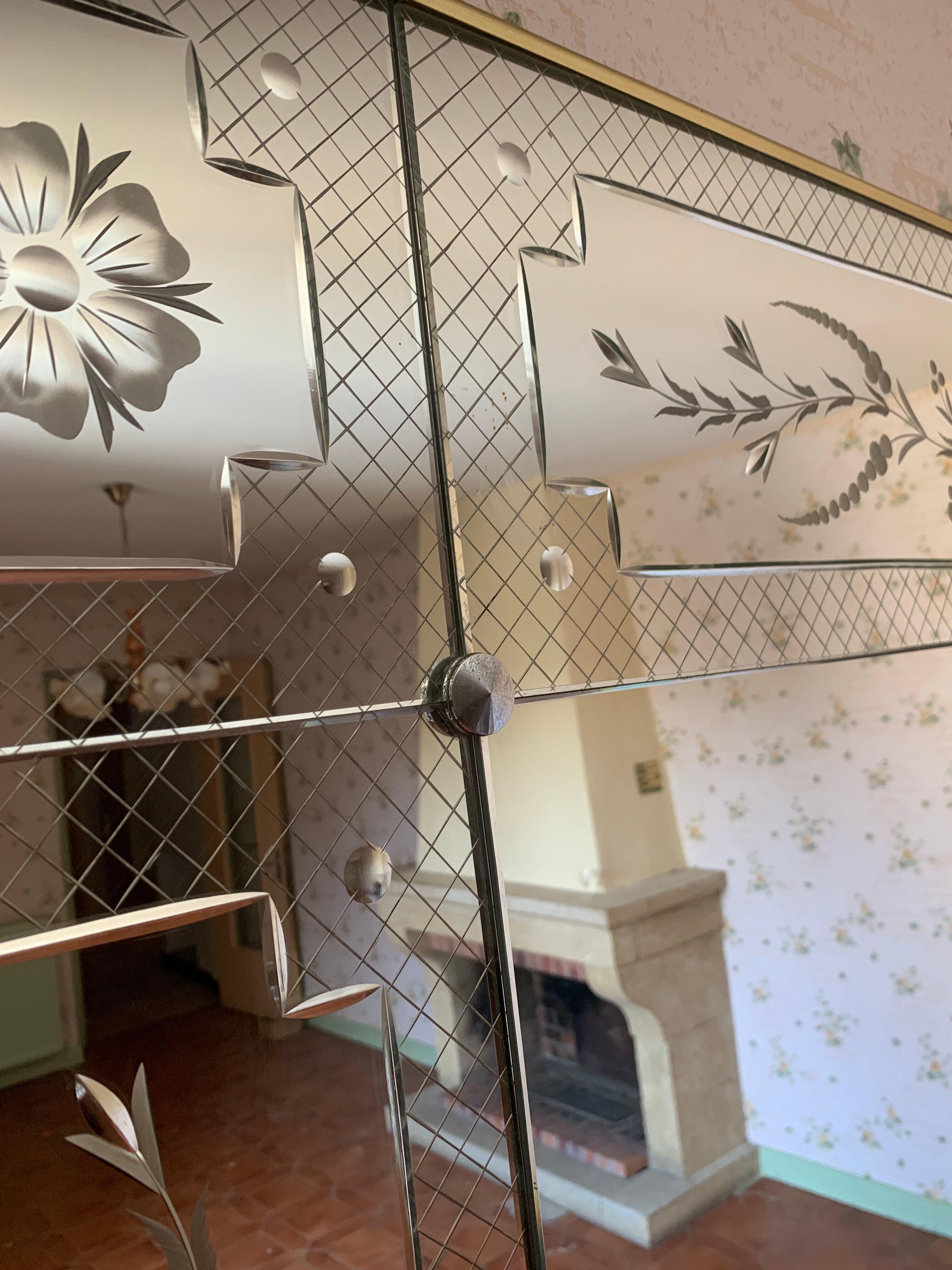 Venetian bistro mirror 200 x 100 cm - 50s