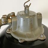 Black Enamel and Cast Iron Industrial Pendant Light, 1960s