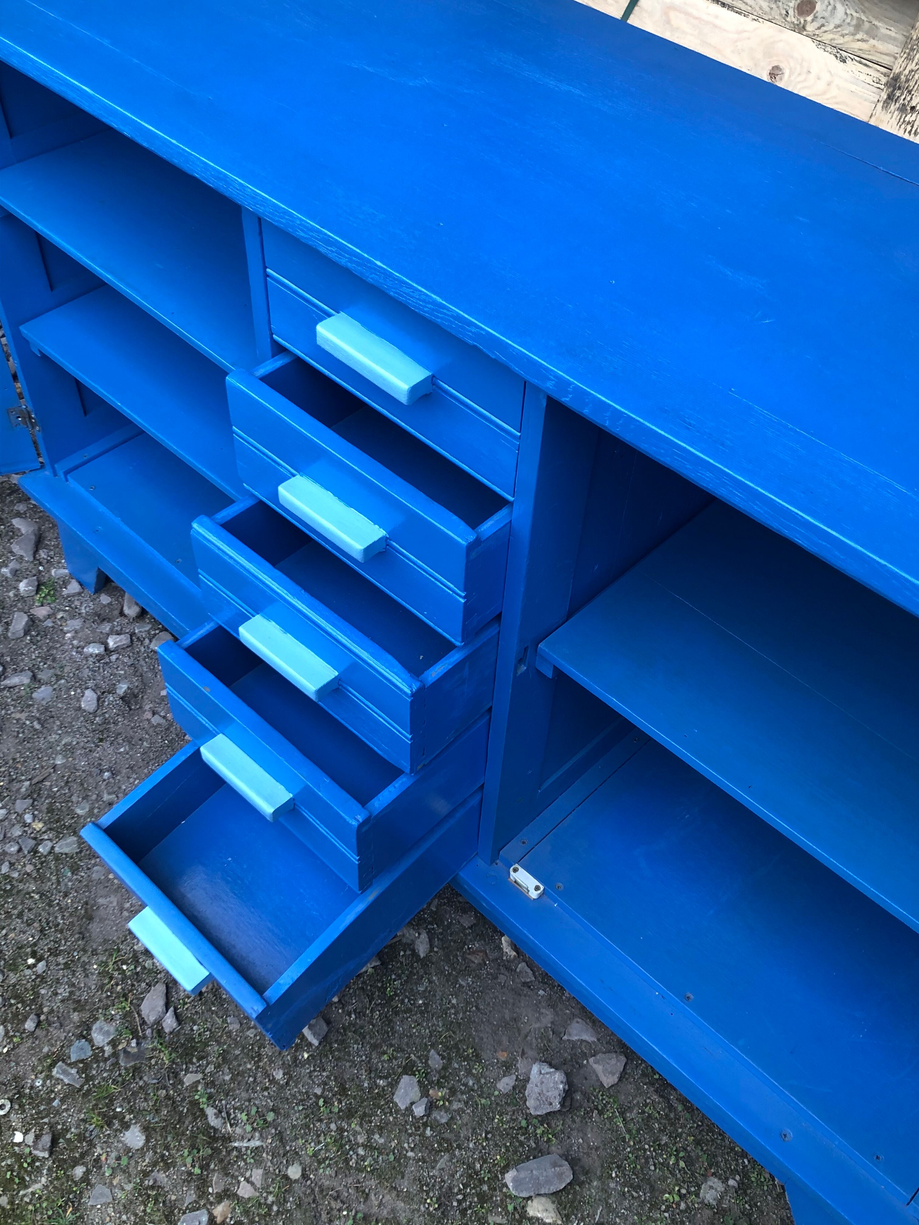 Buffet René Gabriel 1950 oak reconstruction