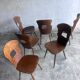 Set of six plywood dining chairs by Baumann, France, 1950s.