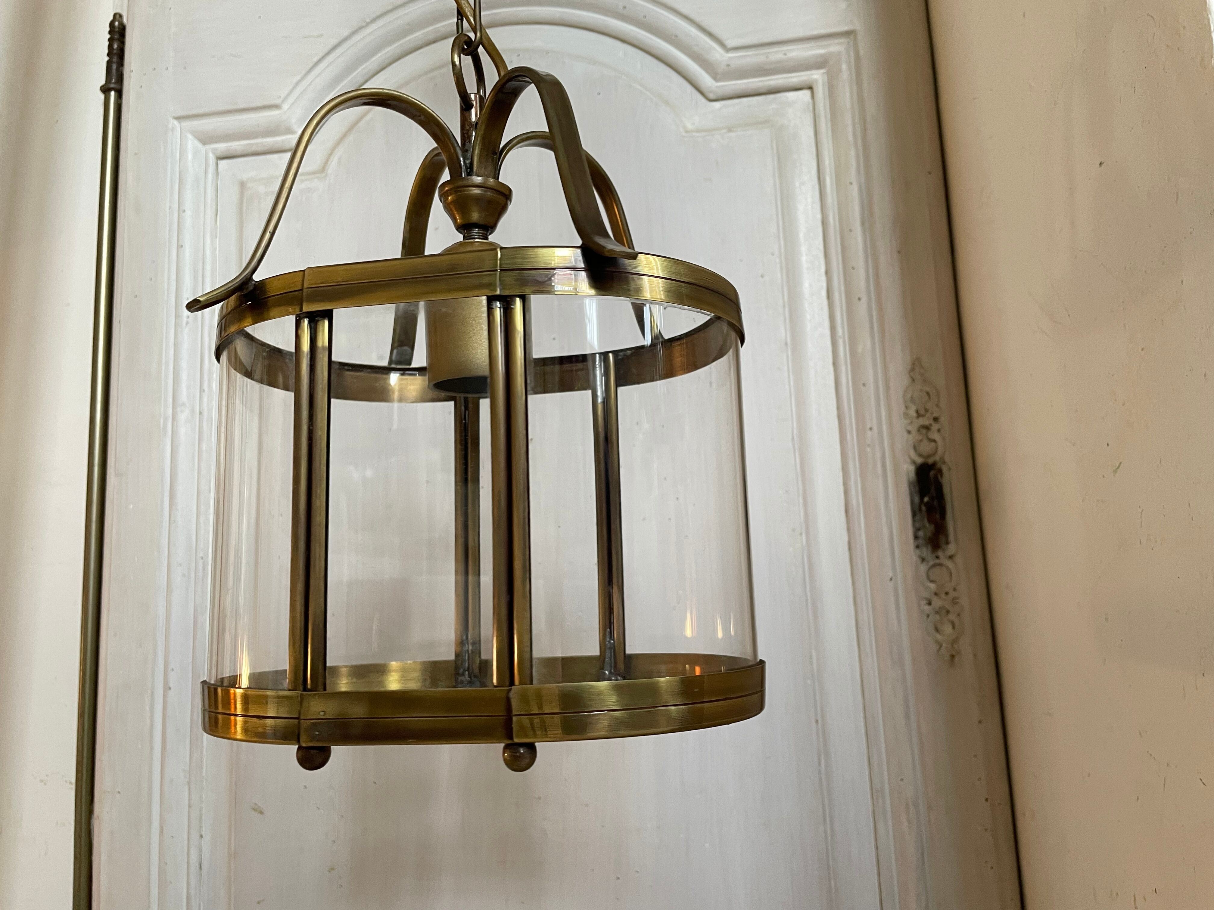 Brass lantern pendant lamp