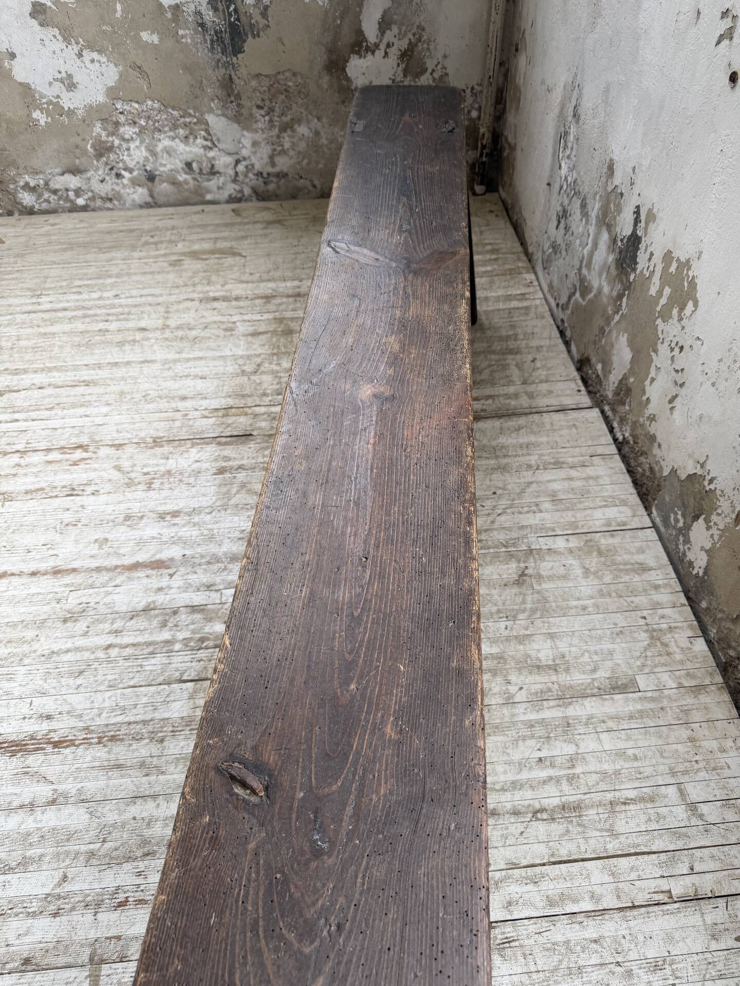 Dark patinated 1900 bench 220cm