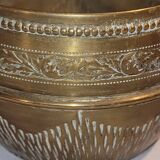 Golden brass cache pot - antique - vintage